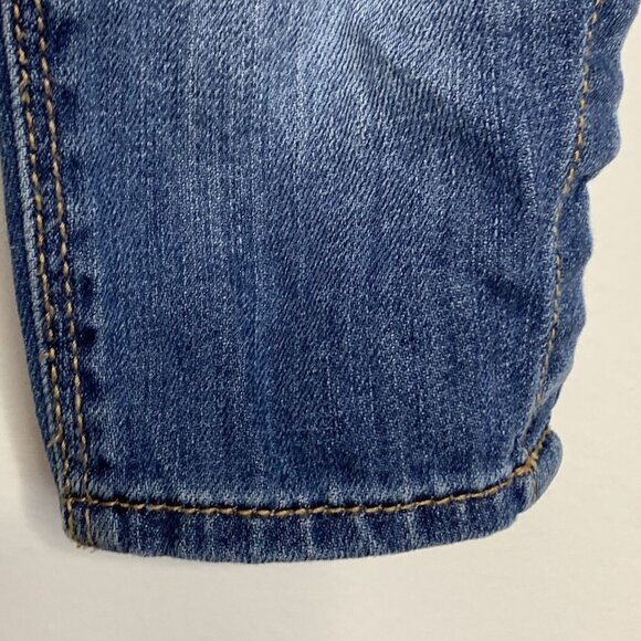 OshKosh B'gosh Vestbak Size 6M Overalls Denim Heart Embroidered Butterfly Snaps - Picture 6 of 12